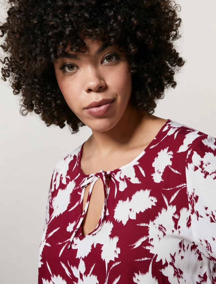 "Marina Rinaldi Women's Bordeaux Printed Viscose Blouse"