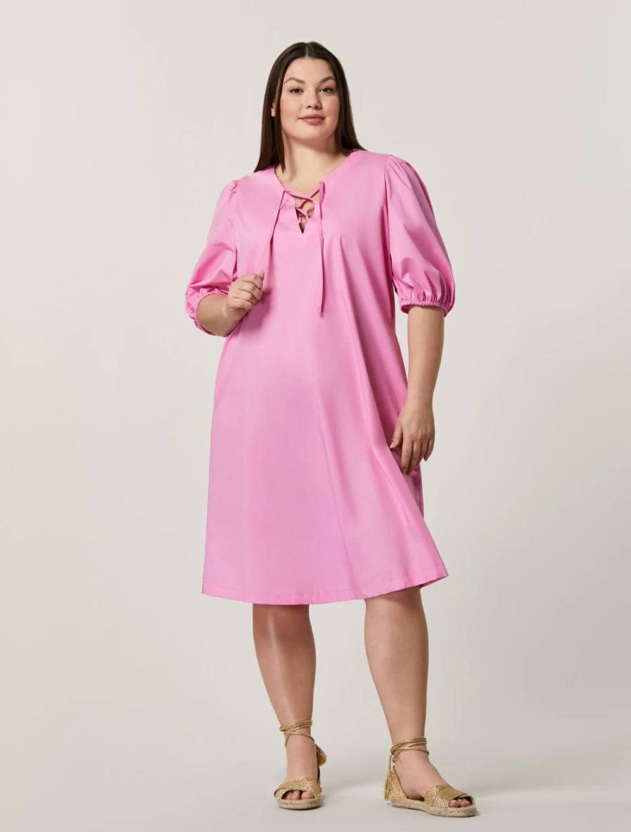 "Marina Rinaldi Women's Pink Cotton Poplin Dress"