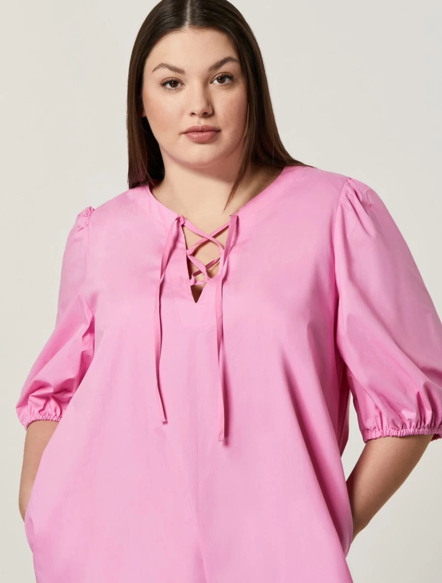 "Marina Rinaldi Women's Pink Cotton Poplin Dress"