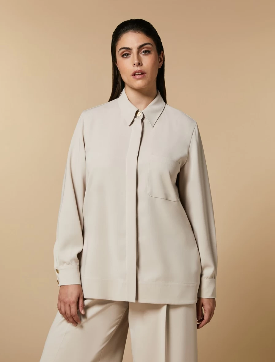 "Marina Rinaldi Women's Beige Triacetate Tunic Top"