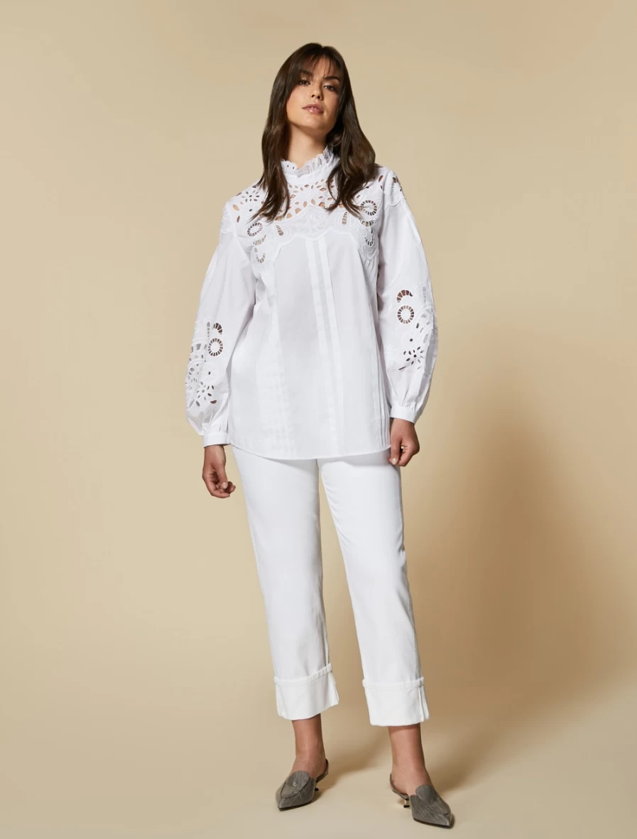 "Marina Rinaldi Women's White Straight Leg Denim Jeans"