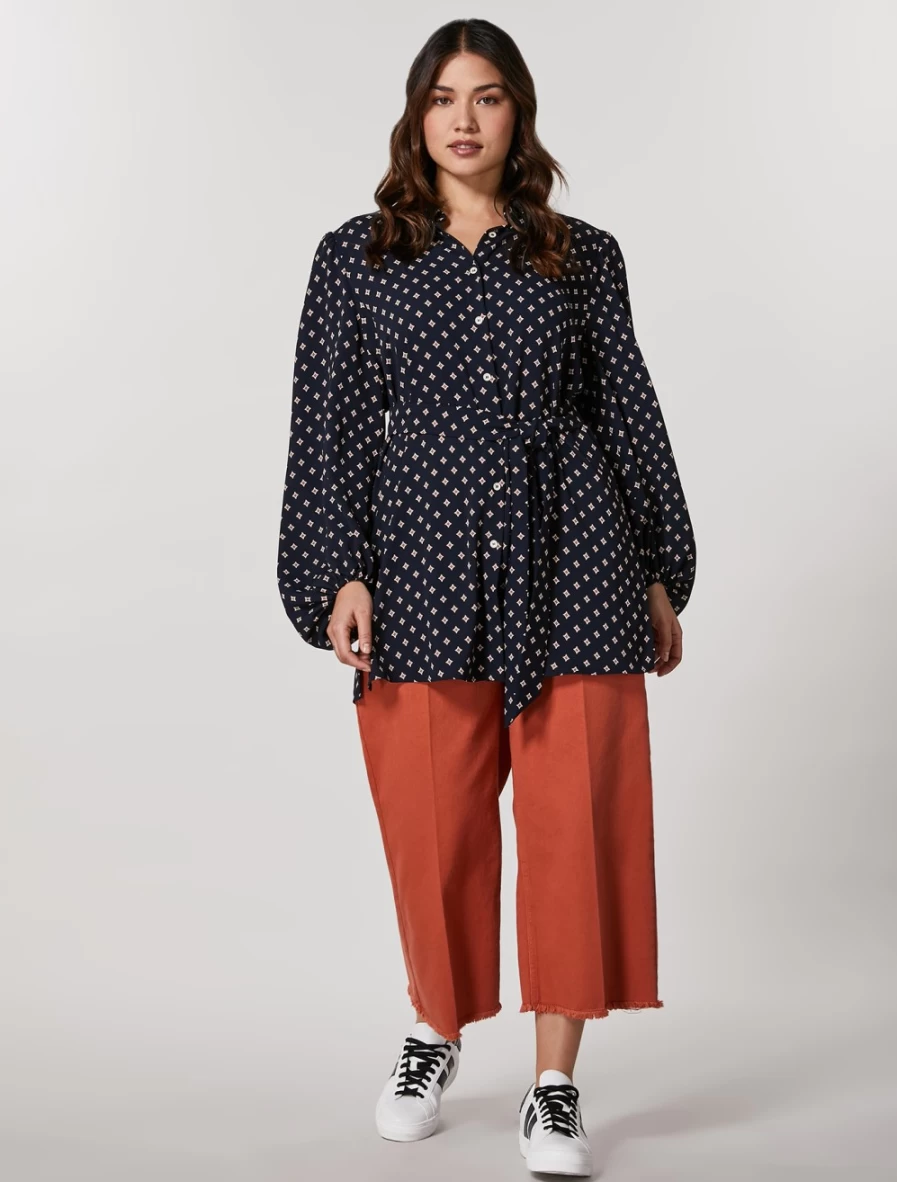 Marina Rinaldi Women's Rust Cotton Bull Denim Trousers