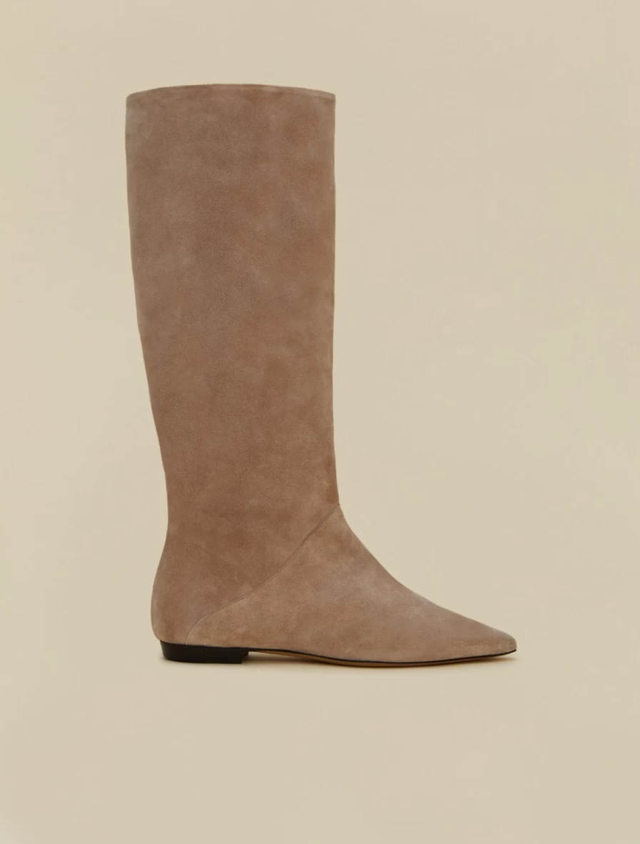"Marina Rinaldi Women's Beige Suede Ankle Boots"
