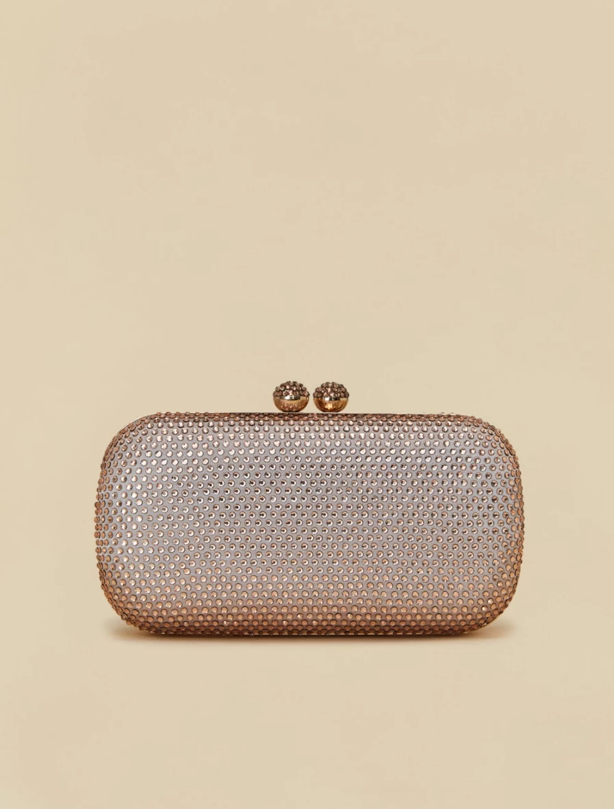Marina Rinaldi Women's Pink Rhinestone Embellished Clutch Bag