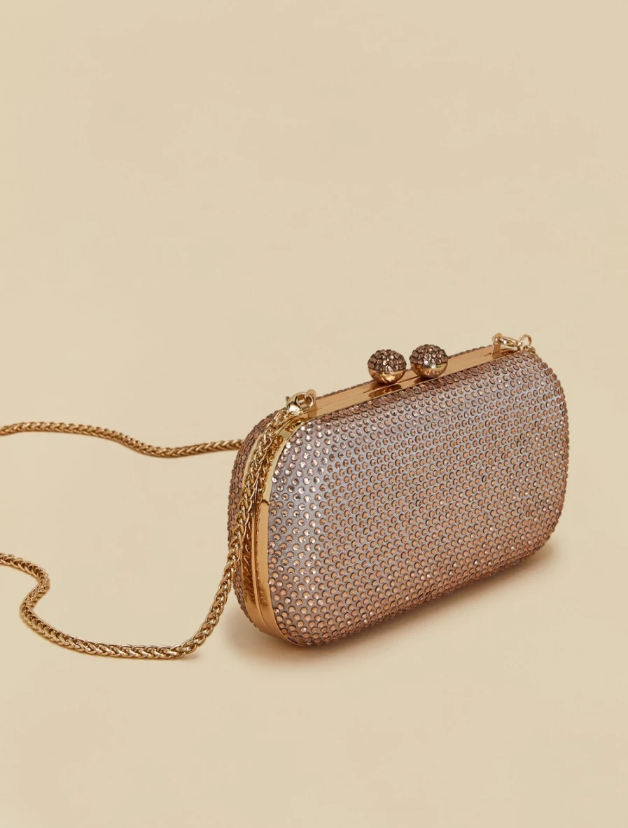 Marina Rinaldi Women's Pink Rhinestone Embellished Clutch Bag