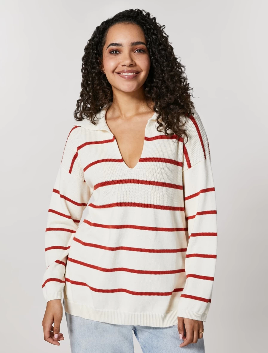 "Marina Rinaldi Women's White Pure Cotton Sweater"