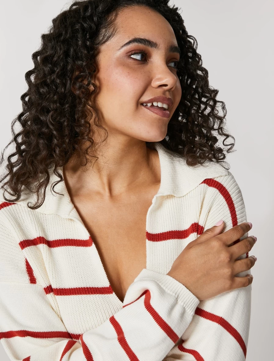 "Marina Rinaldi Women's White Pure Cotton Sweater"