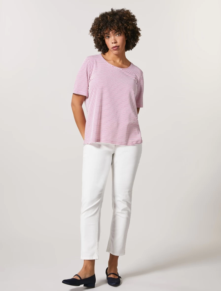 Marina Rinaldi Women's White Perfect-Fit Cotton Trousers