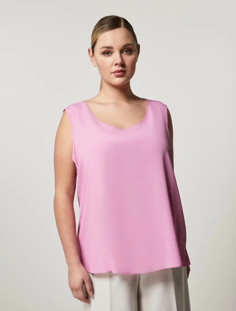 Marina Rinaldi Women's Fuchsia Silk-Blend Top