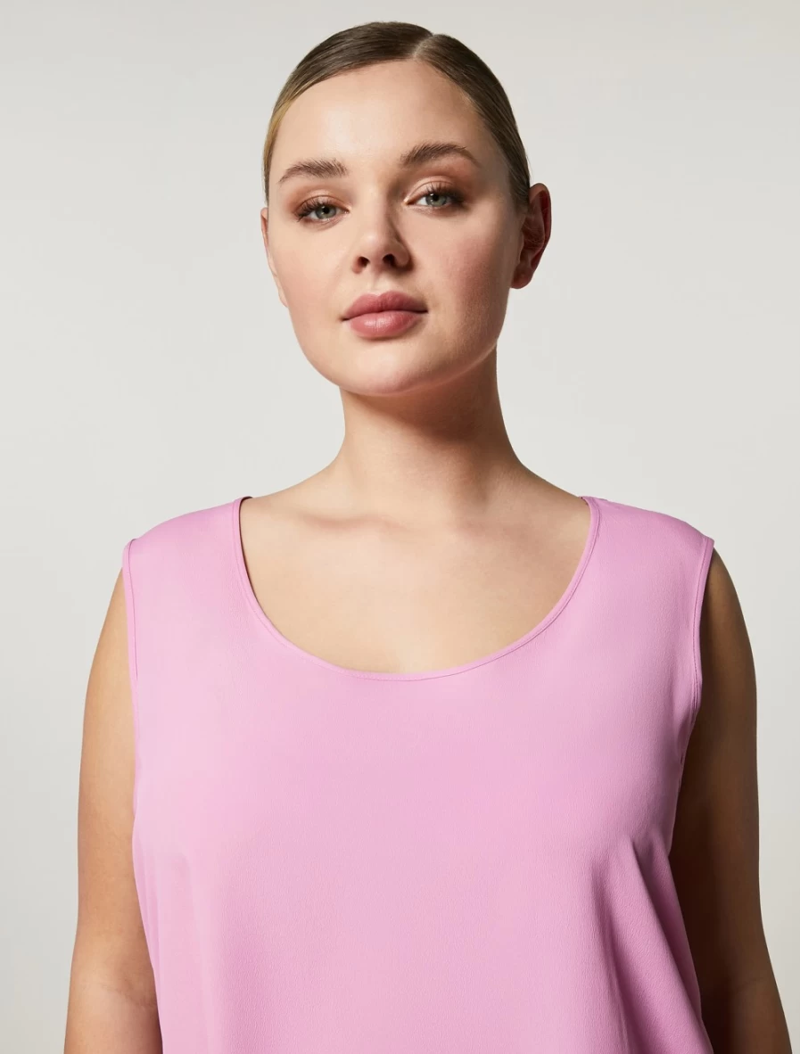 Marina Rinaldi Women's Fuchsia Silk-Blend Top