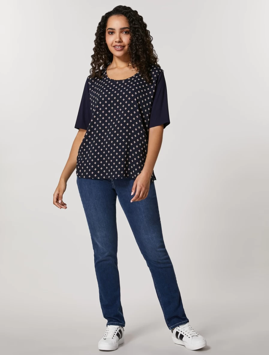 Marina Rinaldi Women's Super Stretch Dark Navy Denim Trousers