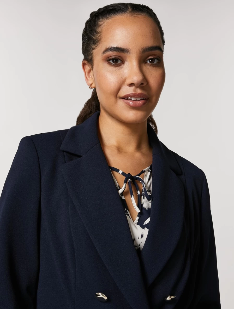 Marina Rinaldi Women's Dark Navy Scuba Crepe Blazer Jacket