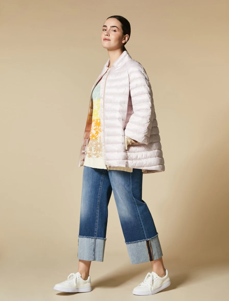 Women's Marina Rinaldi Lilac Quilted Down Jacket with Water-Repellent Feature