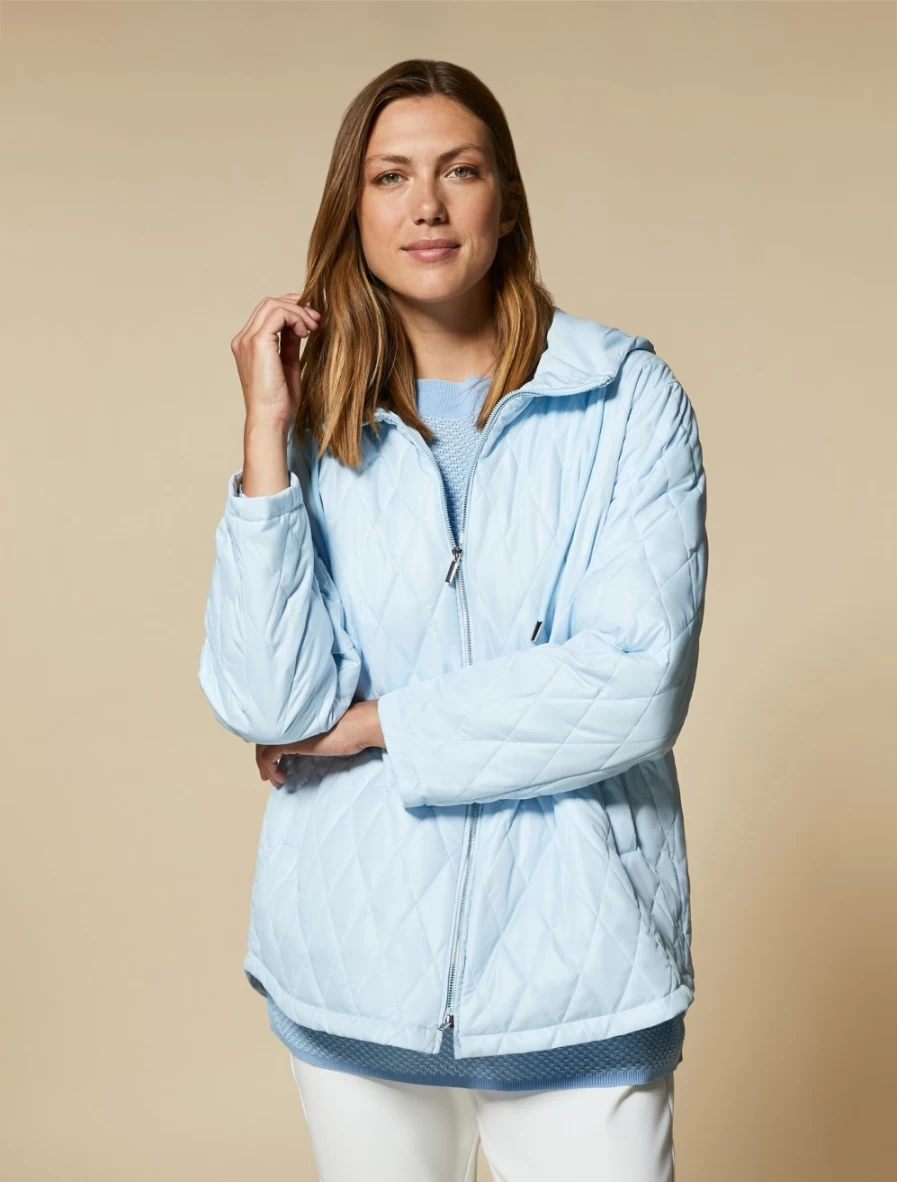 "Marina Rinaldi Women's Ski Blue Quilted Down Jacket | Lightweight Winter Coat"