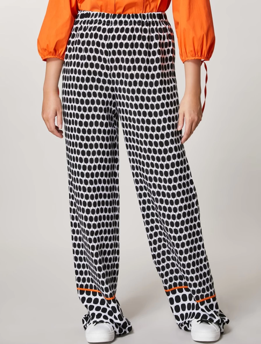 Marina Rinaldi Women's White Fluid Trousers in Viscose and Cupro Fabric