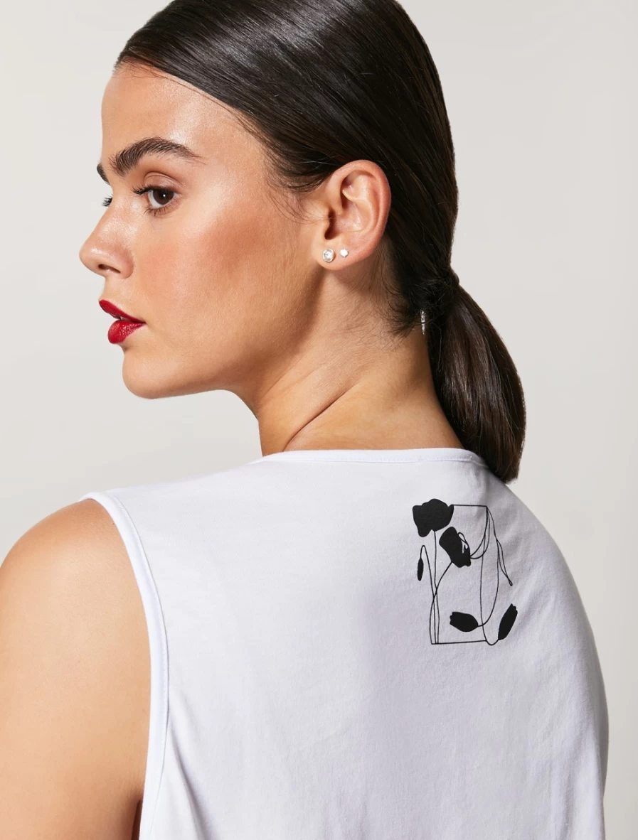 "Marina Rinaldi Women's White Cotton Jersey Top"