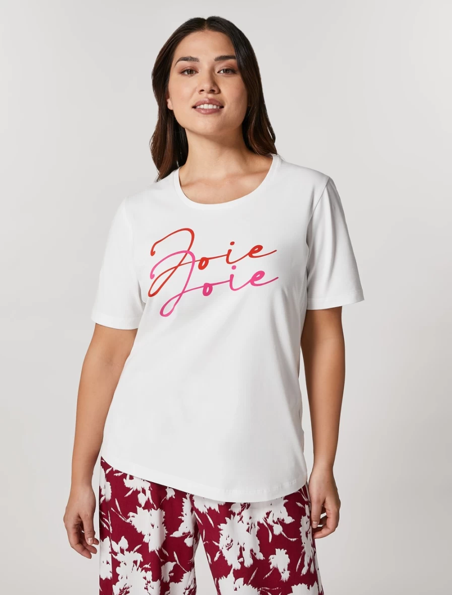 "Marina Rinaldi Women's White Cotton Jersey T-Shirt"