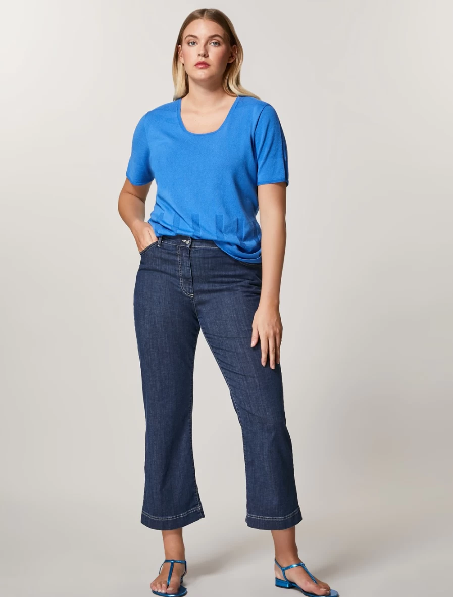 Marina Rinaldi Women's Dark Navy Stretch Denim Jeans for Comfort & Style
