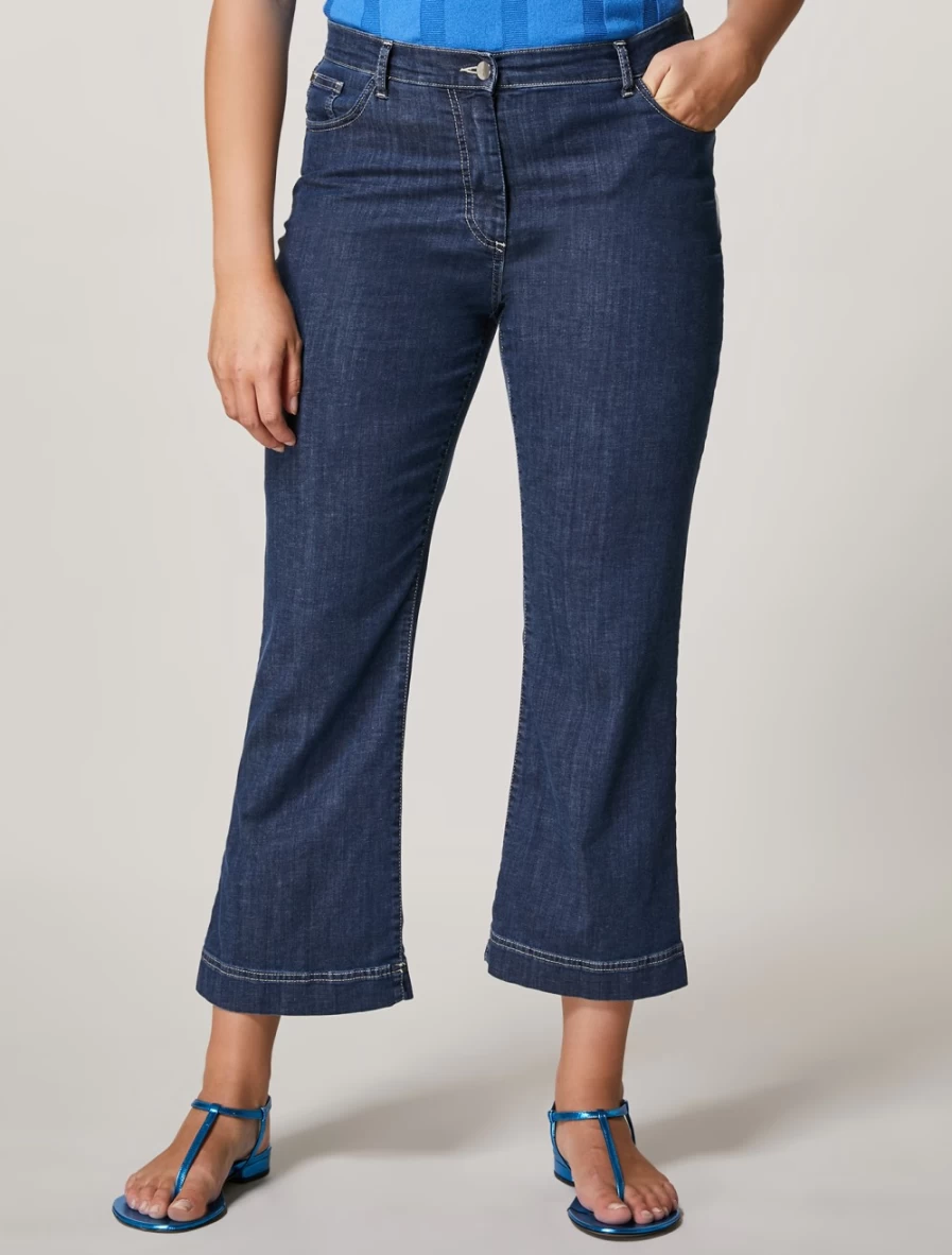 Marina Rinaldi Women's Dark Navy Stretch Denim Jeans for Comfort & Style