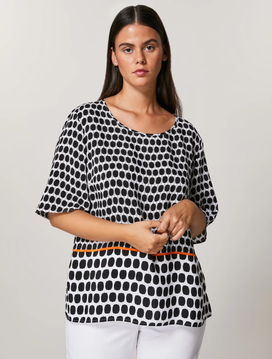 "Marina Rinaldi Women's White Fluid Viscose Top | Elegant Blouse"