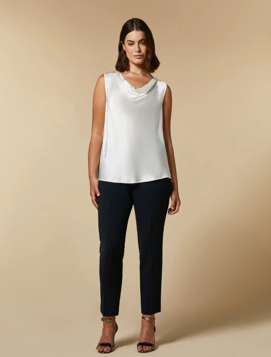 "Marina Rinaldi Women's Slim-Fit Triacetate Trousers in Dark Navy"