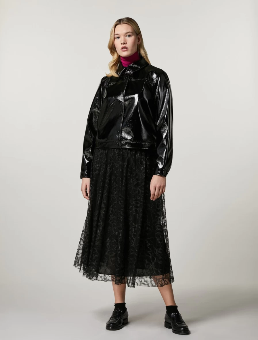 Marina Rinaldi Women's Black Lace Skirt - Elegant Feminine Design