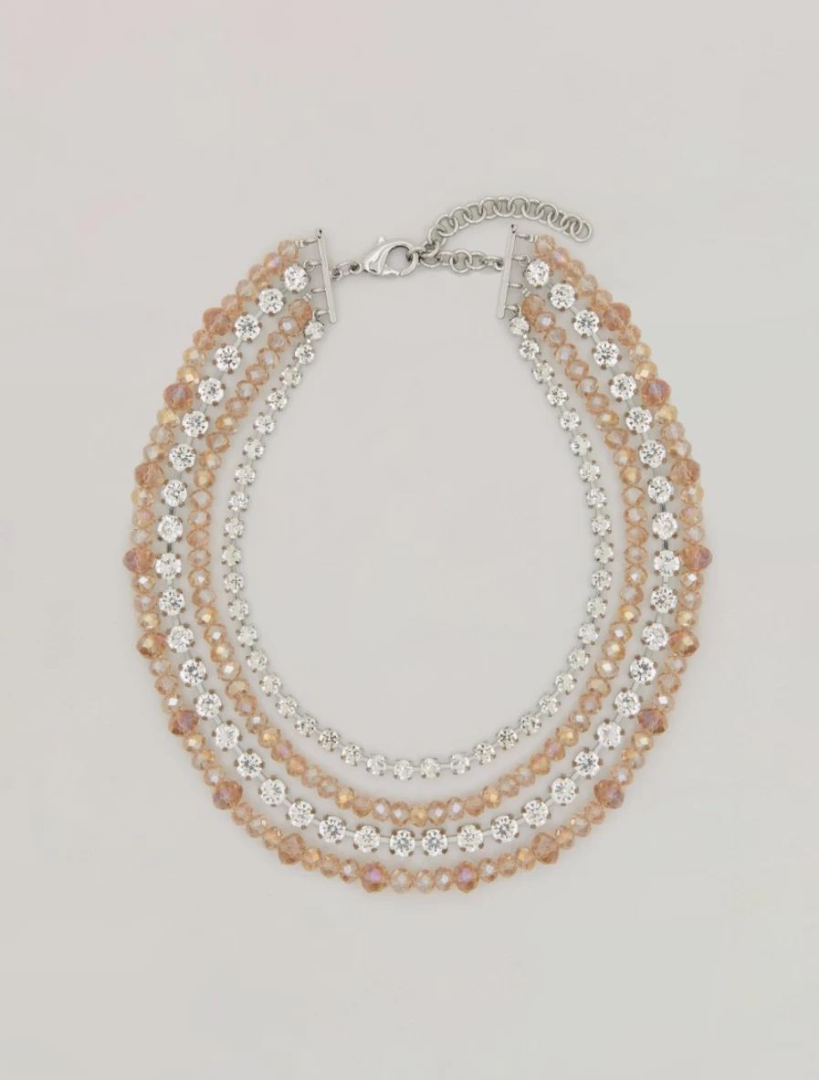 "Marina Rinaldi Pink Crystal Rhinestone Necklace for Women"