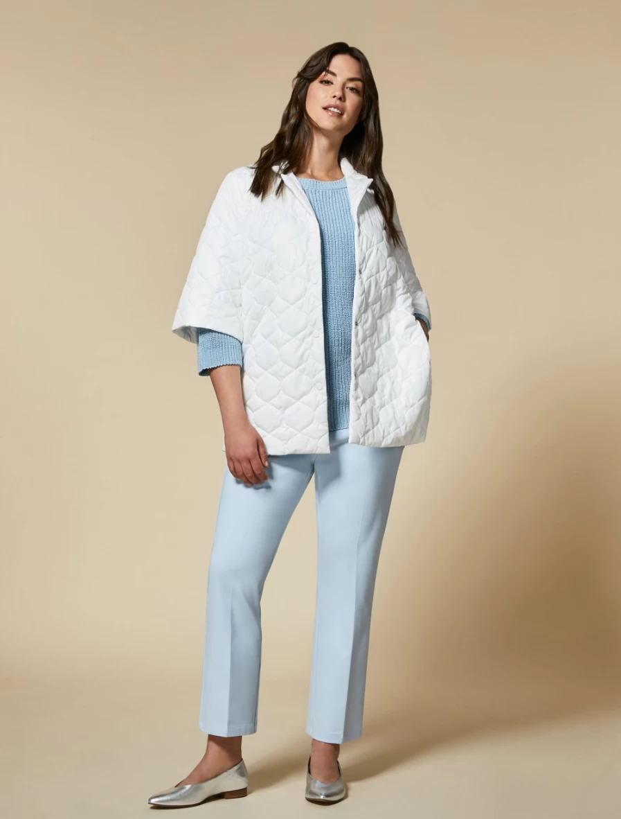 "Marina Rinaldi Women's White Quilted Down Jacket – Lightweight Warm Winter Coat"