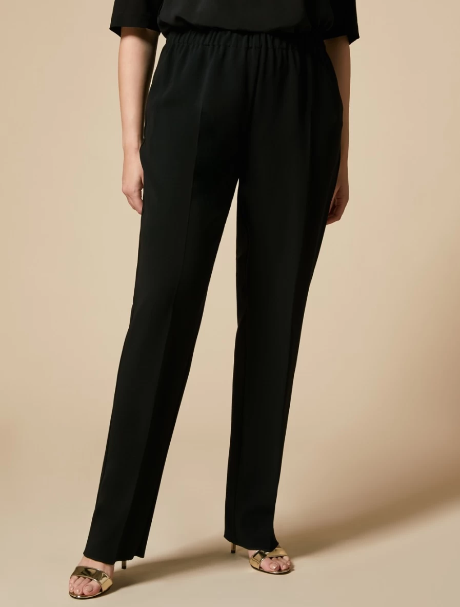 Marina Rinaldi Women's Black Triacetate Classic Trousers