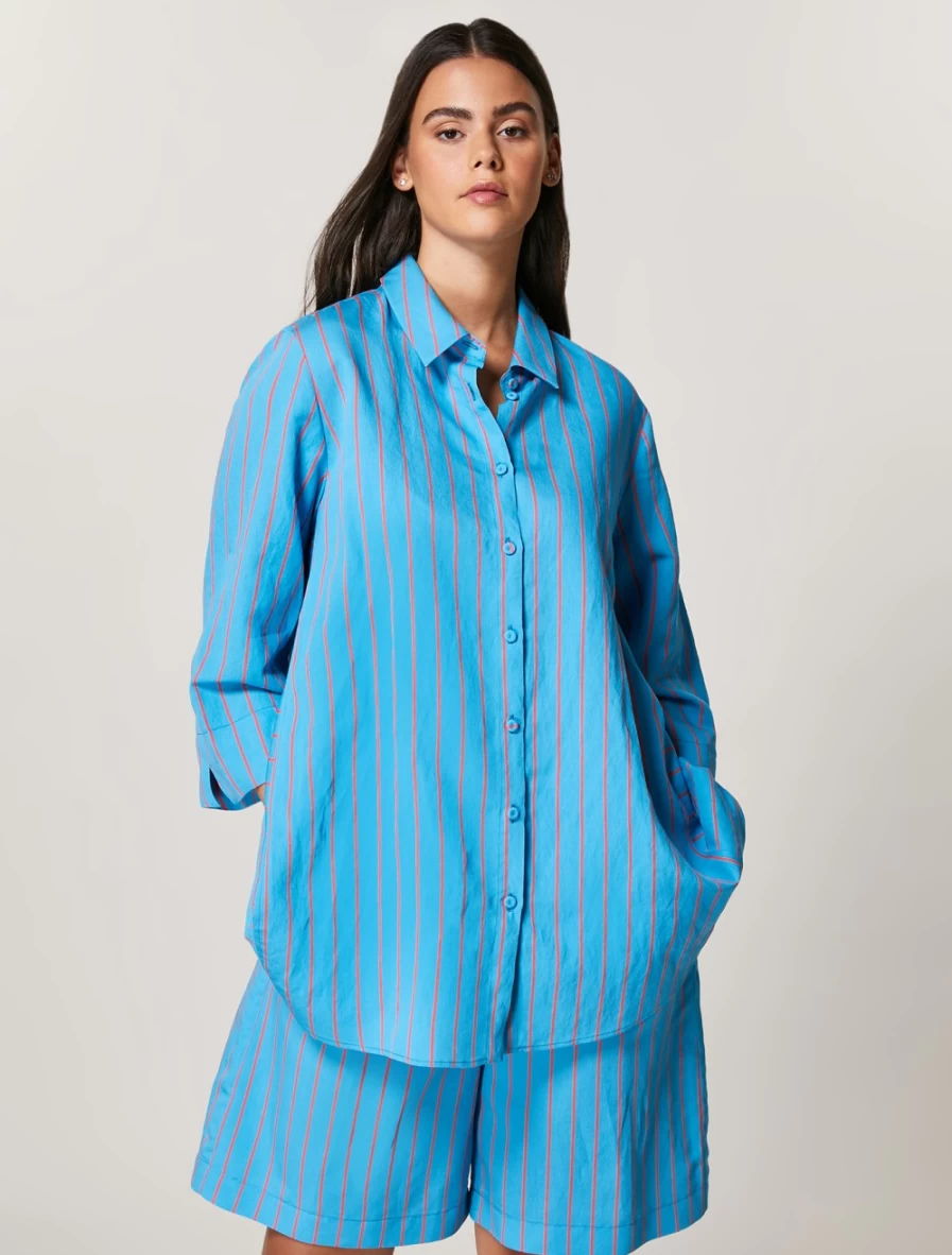 "Marina Rinaldi Women's Turquoise Viscose Tunic Top"